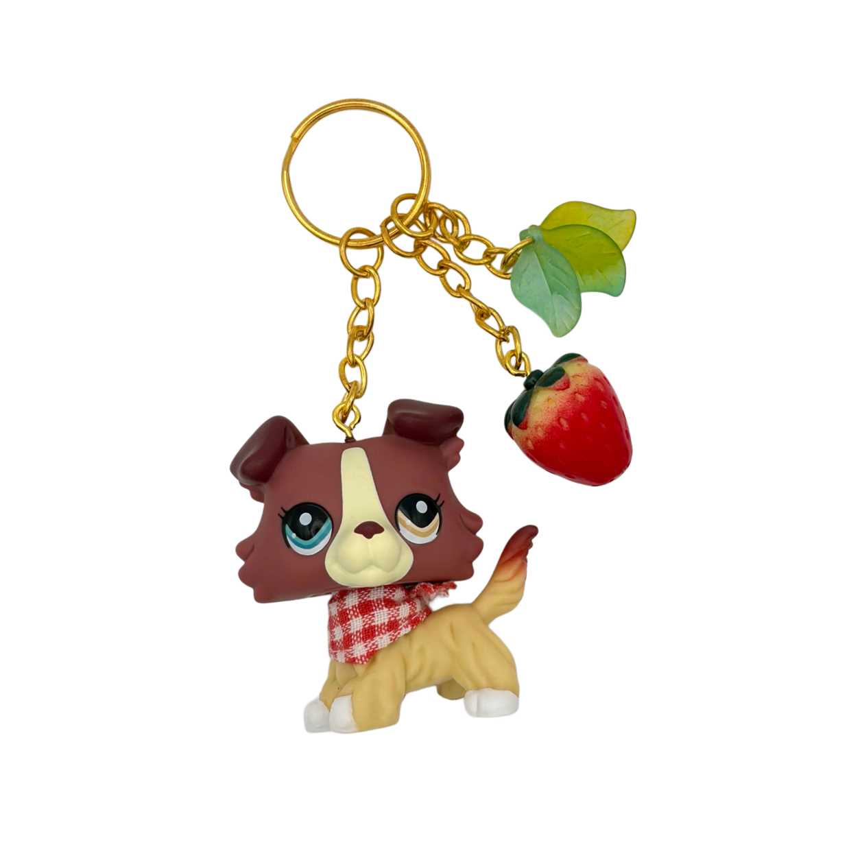 Plum Cream Collie LPS Keychain #1262