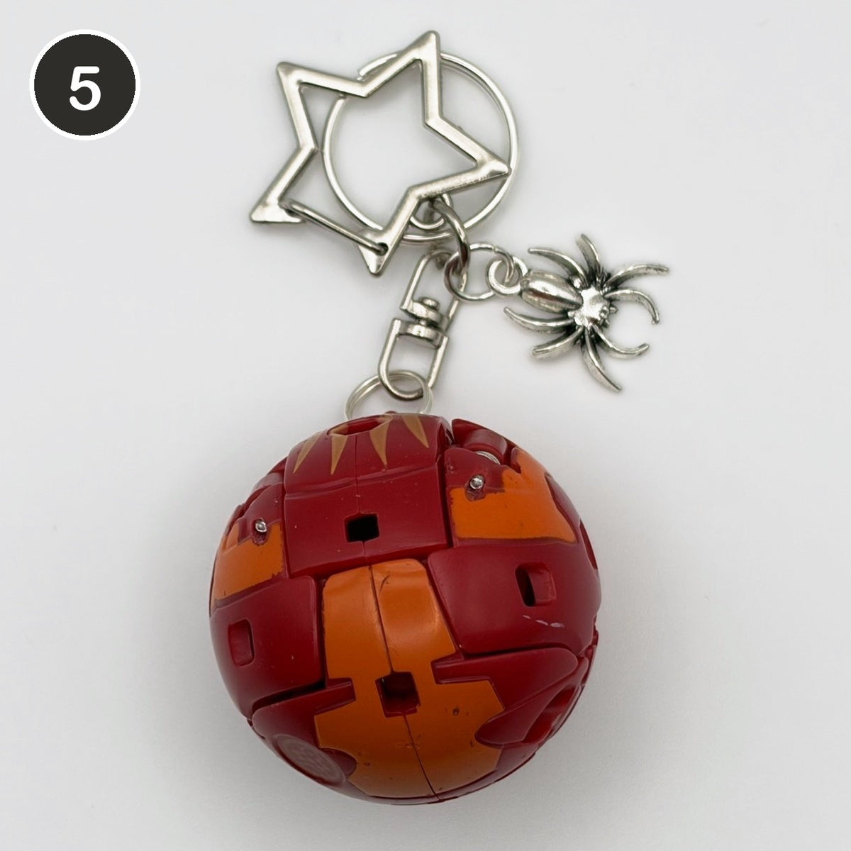 #5 Wildfire Brawler upcycled Bakugan keychain
