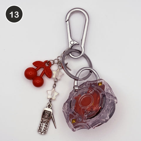 #13 Cherry Blade upcycled Beyblade keychain