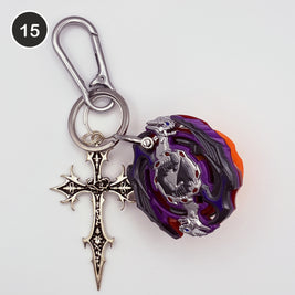 #15 Dusk Blade upcycled Beyblade keychain