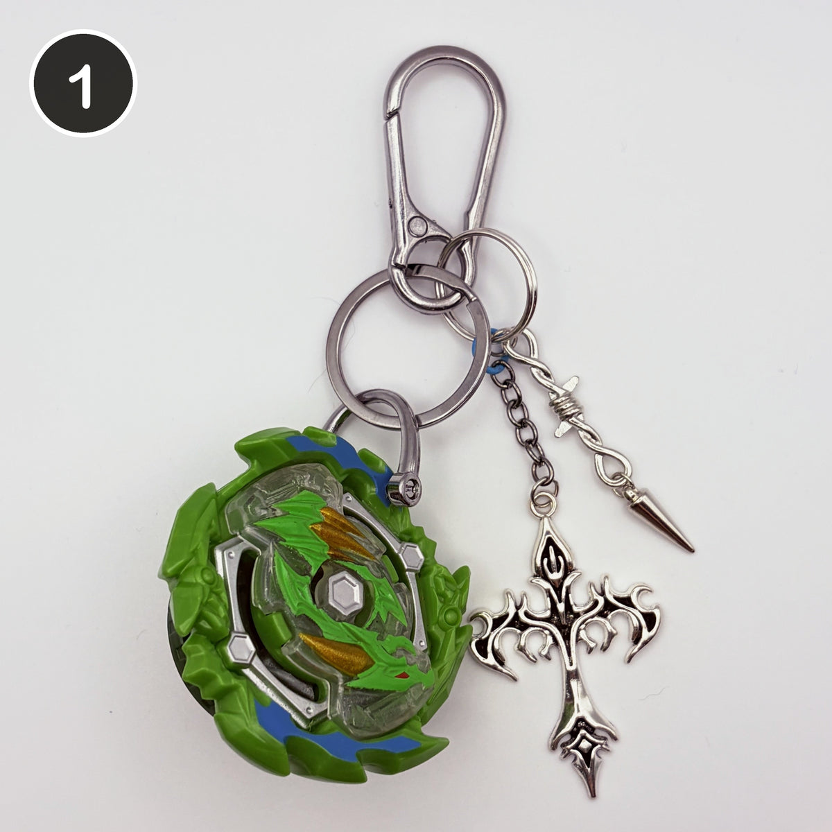 #1 Venom Blade upcycled Beyblade keychain
