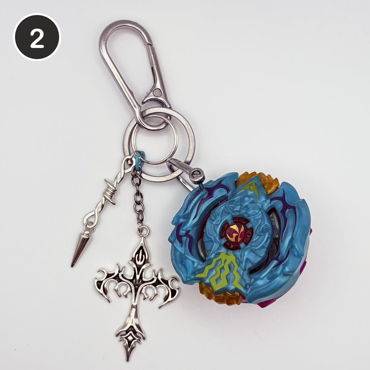 #2 Tidal Blade upcycled Beyblade keychain