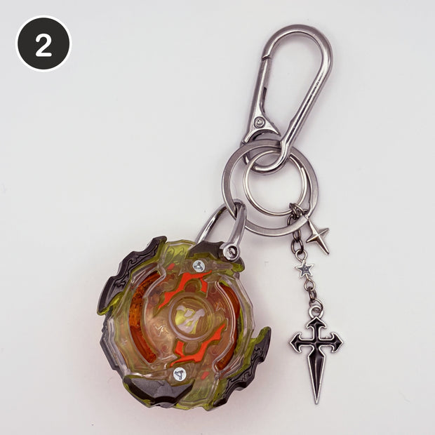 #2 Citrus Blade upcycled Beyblade keychain
