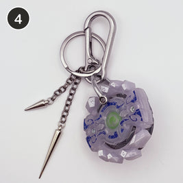 #4 Frost Blade upcycled Beyblade keychain