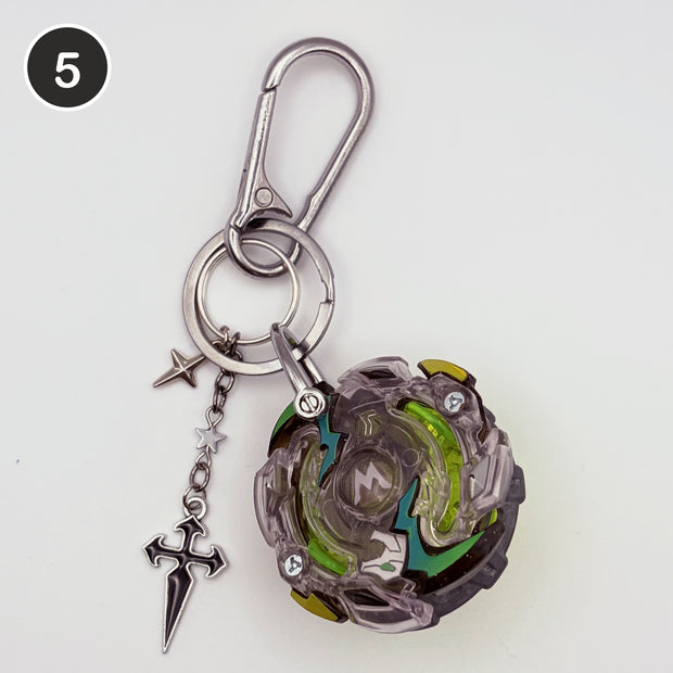 #5 Ghost Blade upcycled Beyblade keychain