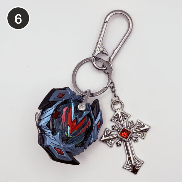 #6 Sapphire Blade upcycled Beyblade keychain