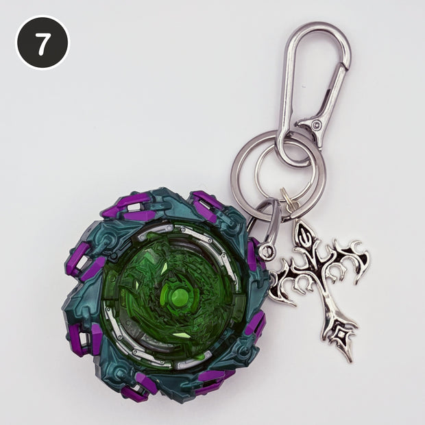 #7 Toxic Blade upcycled Beyblade keychain