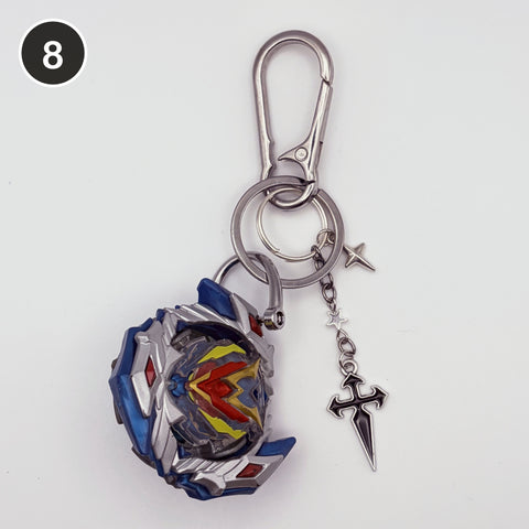 #8 Galaxy Blade upcycled Beyblade keychain