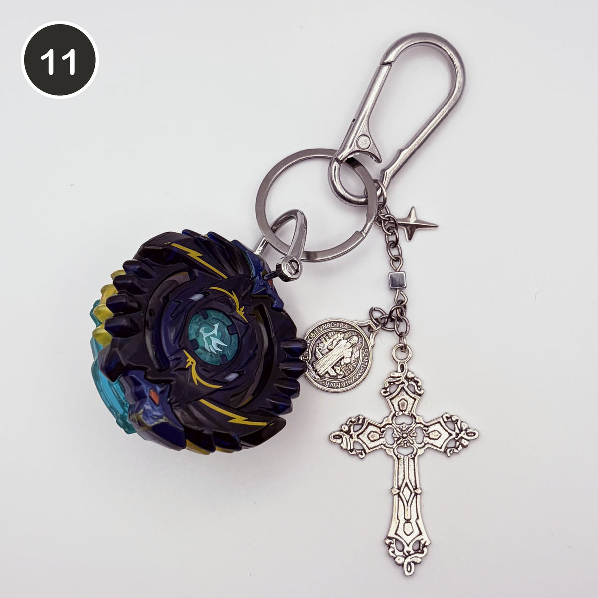 #11 Abyss Blade upcycled Beyblade keychain