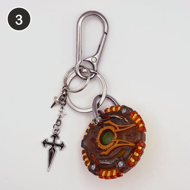 #3 Rust Blade upcycled Beyblade keychain
