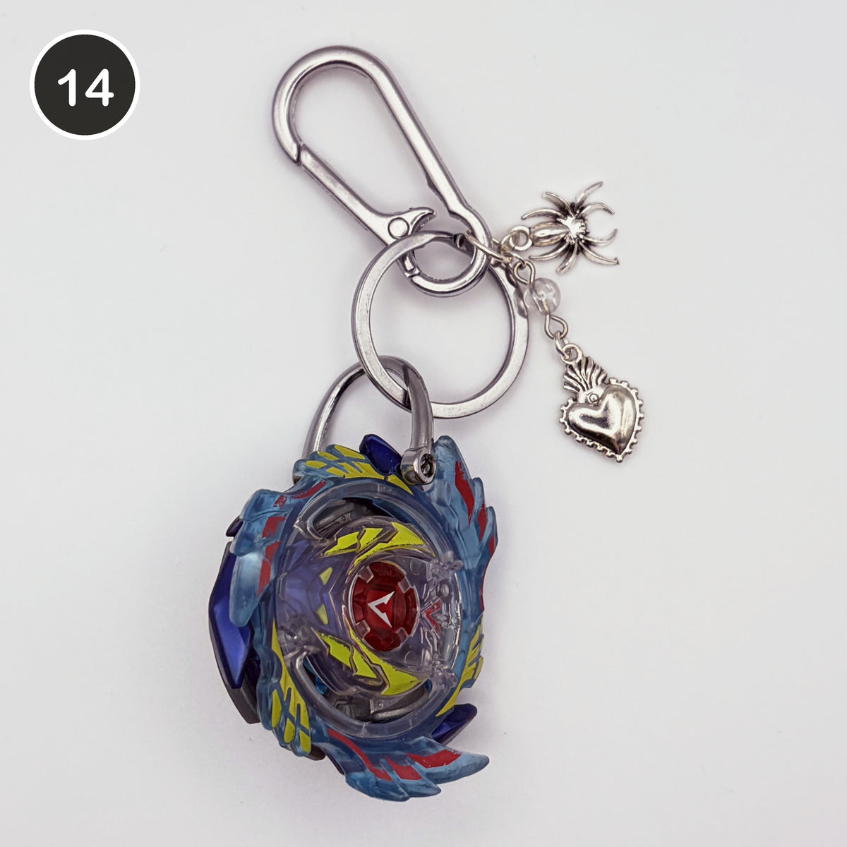 #14 Cobalt Blade upcycled Beyblade keychain