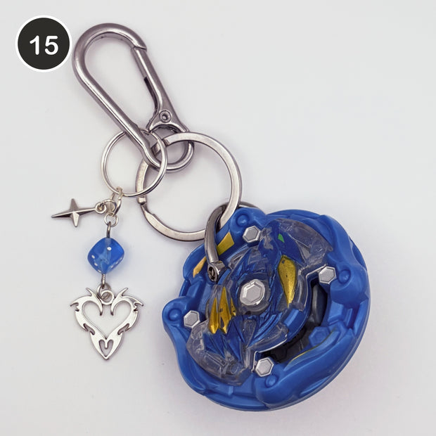 #15 Glacier Blade upcycled Beyblade keychain