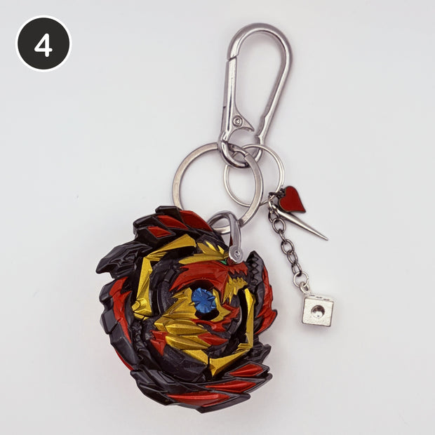 #4 Inferno Blade upcycled Beyblade keychain