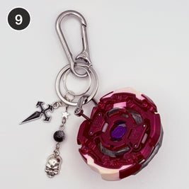 #9 Crimson Blade upcycled Beyblade keychain
