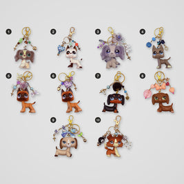 Gold Dogs upcycled LPS keychains, all designs
