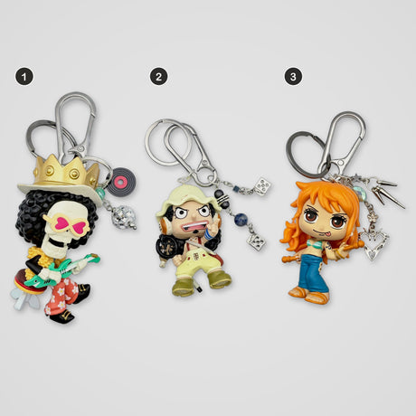 One Piece upcycled One Piece keychains, all designs
