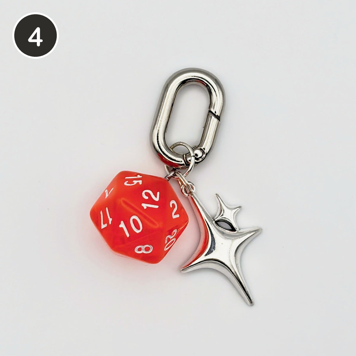#4 Dragon D20 D20 dice keychain