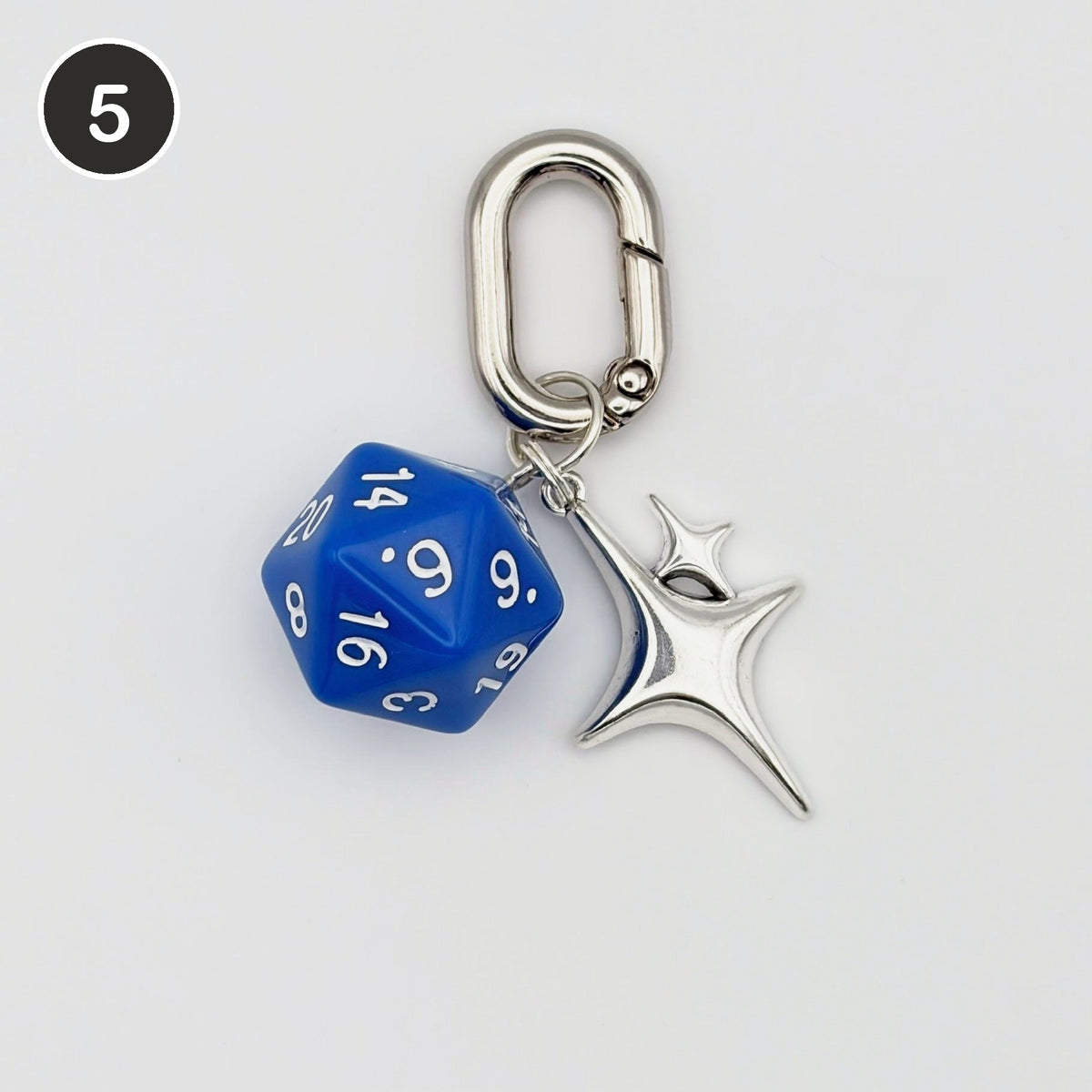 #5 Wizard D20 D20 dice keychain