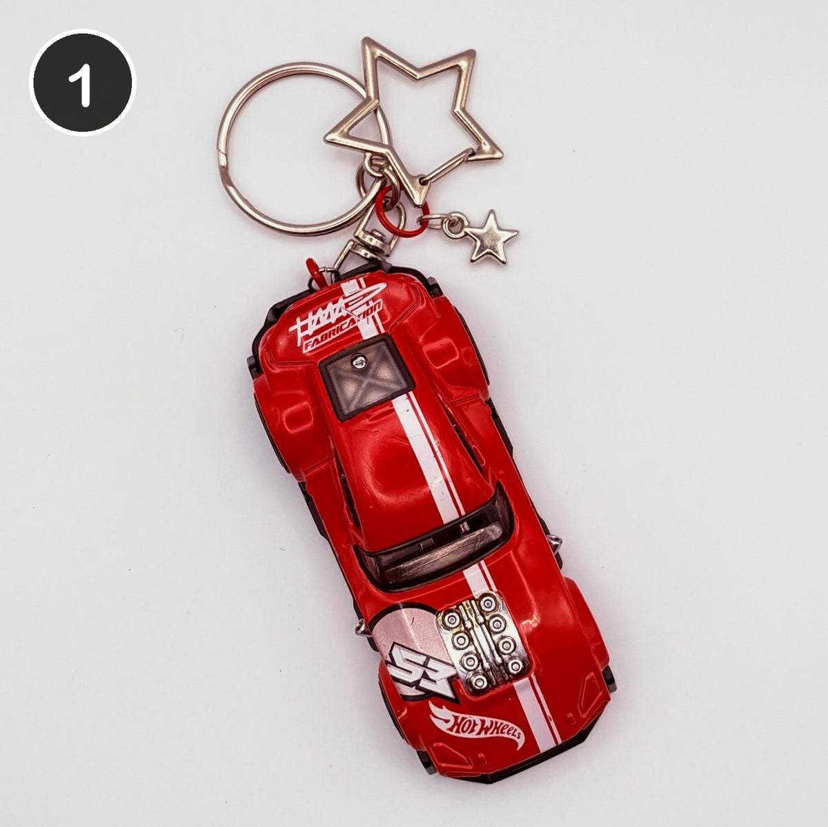 #1 Redline Ride upcycled Hot Wheels keychain