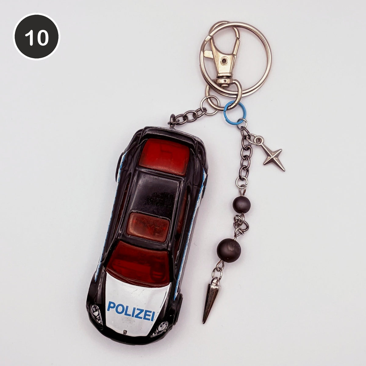 #10 Patrol Ride upcycled Hot Wheels keychain