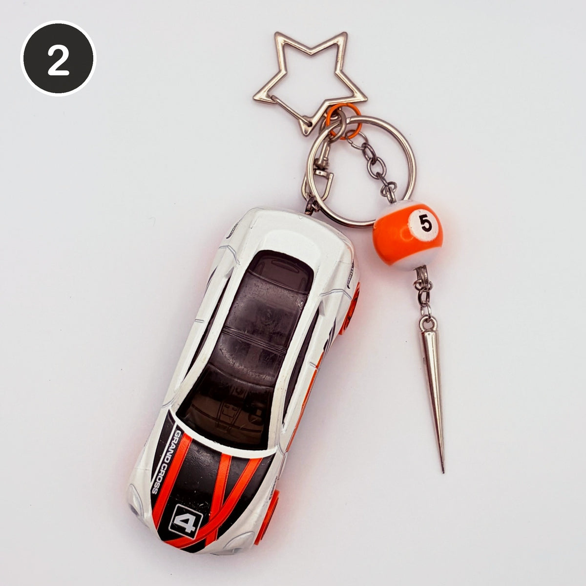 #2 Creamsicle Ride upcycled Hot Wheels keychain