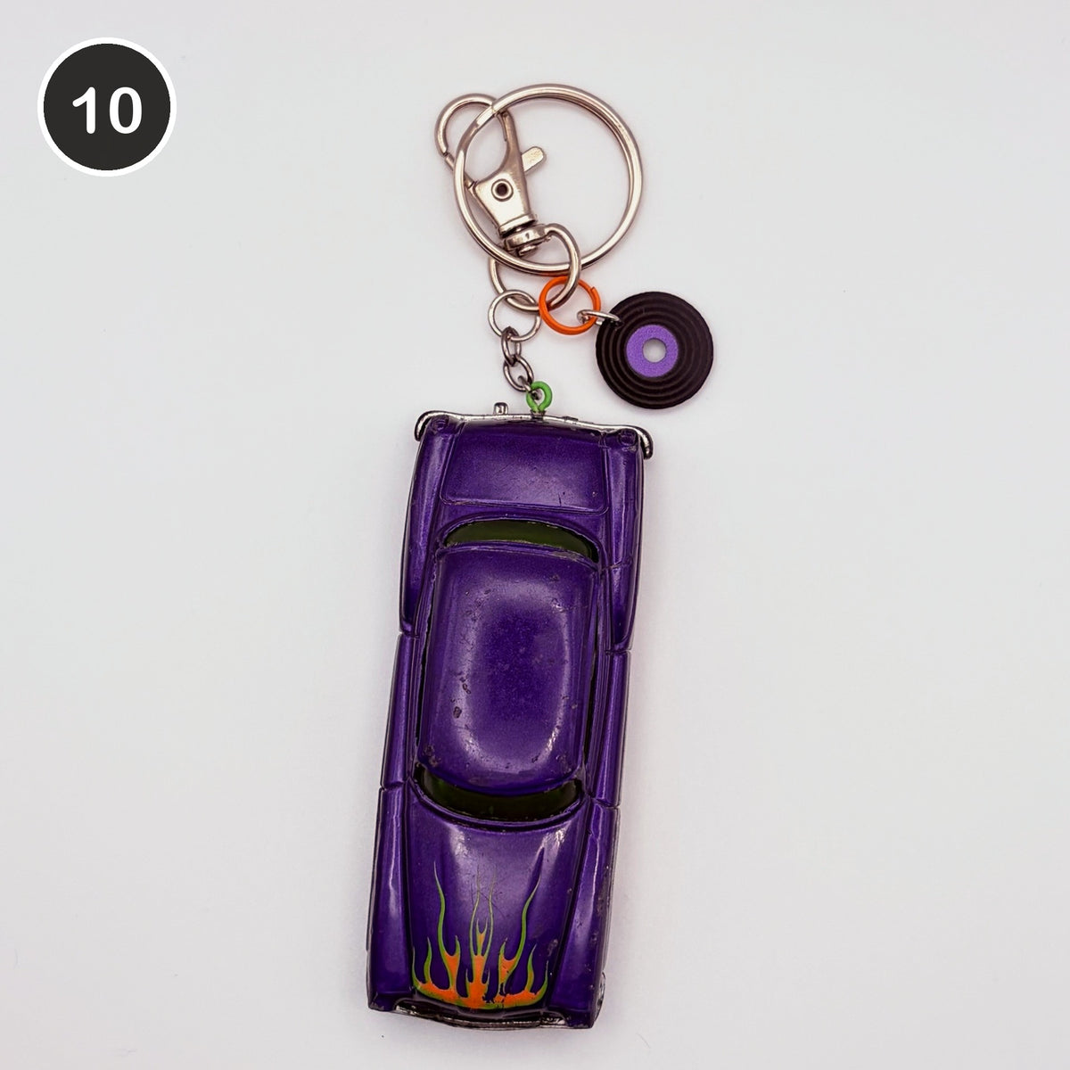 #10 Grape Soda Ride upcycled Hot Wheels keychain
