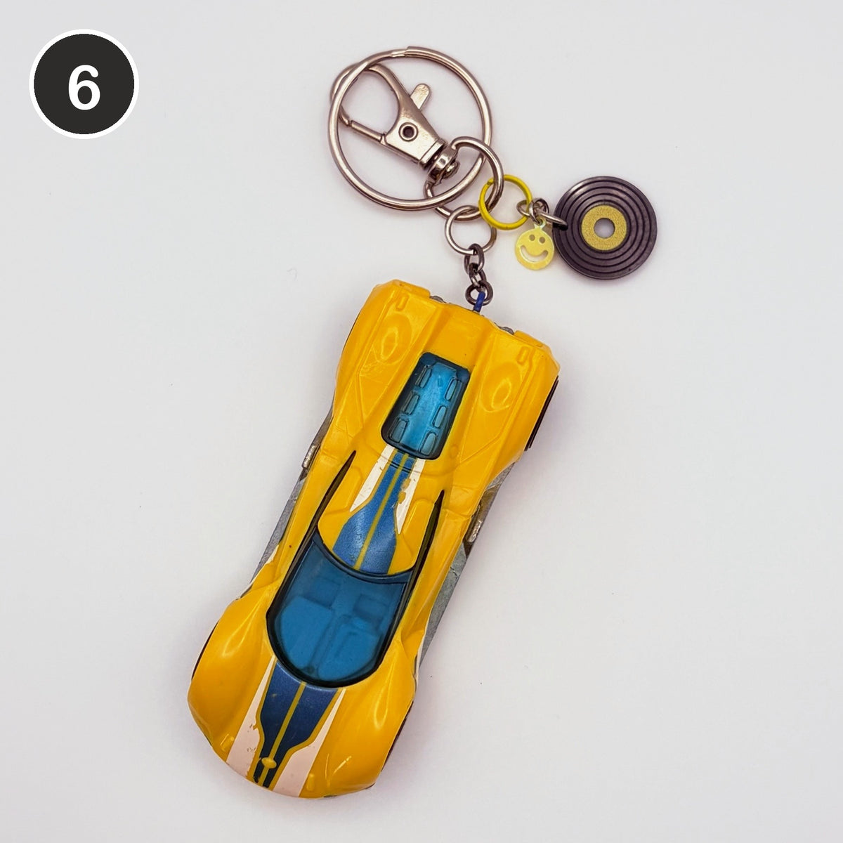 #6 Sunbeam Ride upcycled Hot Wheels keychain