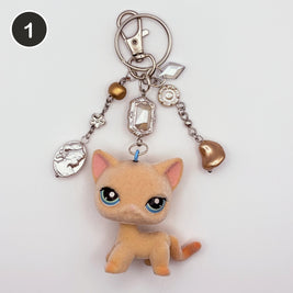 #1 Biscuit Cat upcycled LPS keychain
