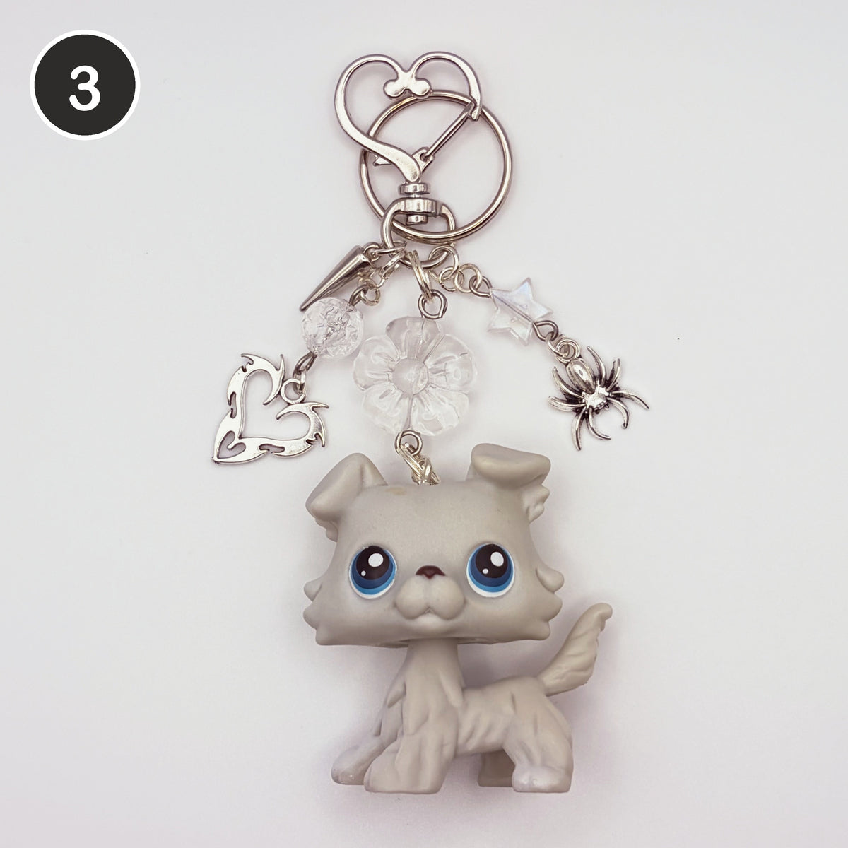 #3 Crystal Collie upcycled LPS keychain