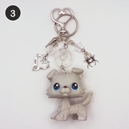#3 Crystal Collie upcycled LPS keychain
