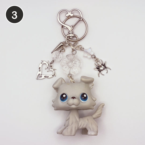 #3 Crystal Collie upcycled LPS keychain