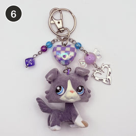 #6 Checkmate Collie upcycled LPS keychain