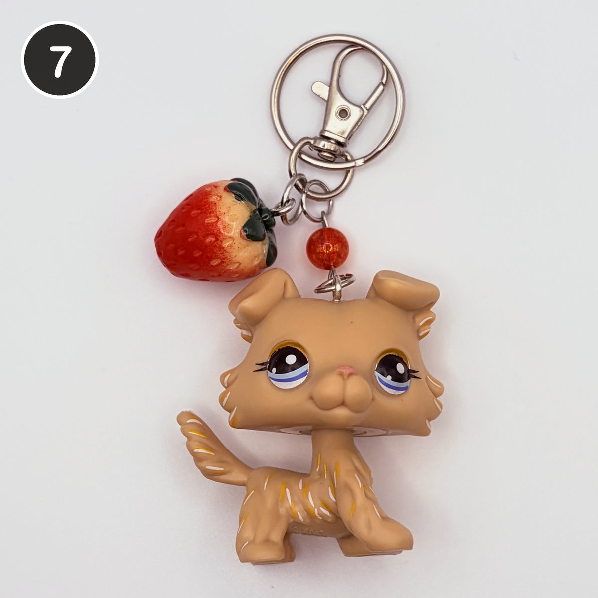 #7 Berry Pie Collie upcycled LPS keychain