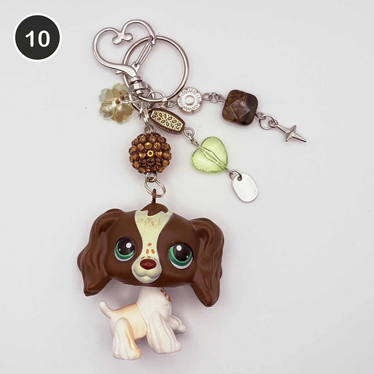 #10 Cocoa Spaniel upcycled LPS keychain