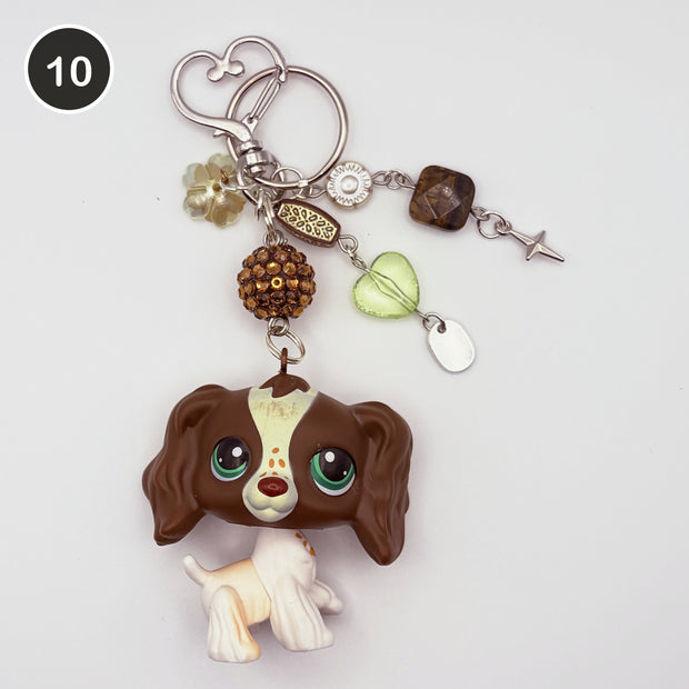 #10 Cocoa Spaniel upcycled LPS keychain