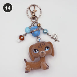 #14 Mocha Dachshund upcycled LPS keychain