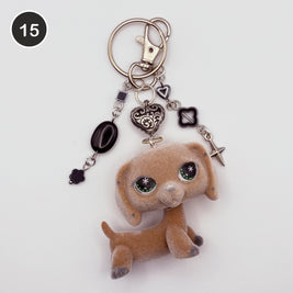 #15 Onyx Dachshund upcycled LPS keychain