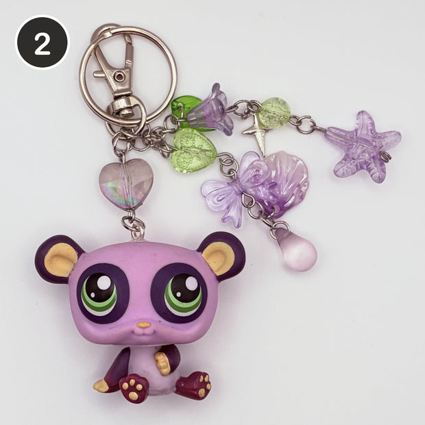 #2 Lilac Bloom Panda upcycled LPS keychain