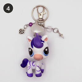 #4 Violet Zebra upcycled LPS keychain