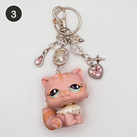 #3 Rosewater Cat upcycled LPS keychain