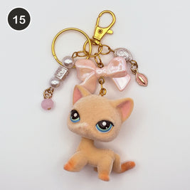 #15 Ballerina Cat upcycled LPS keychain