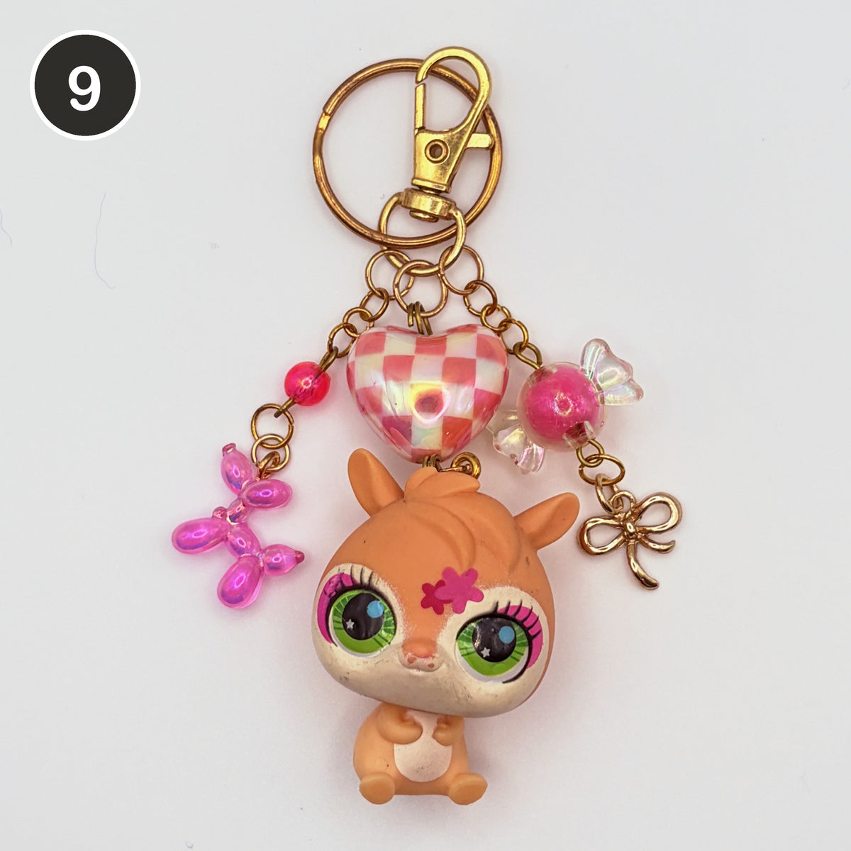 #9 Carnival Hamster upcycled LPS keychain