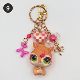 #9 Carnival Hamster upcycled LPS keychain