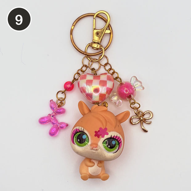 #9 Carnival Hamster upcycled LPS keychain