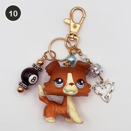 #10 Pool Hall Collie upcycled LPS keychain
