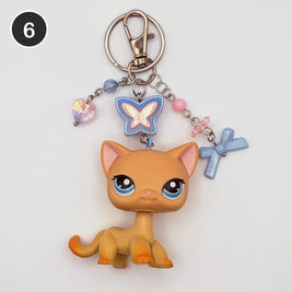 #6 Marmalade Cat upcycled LPS keychain