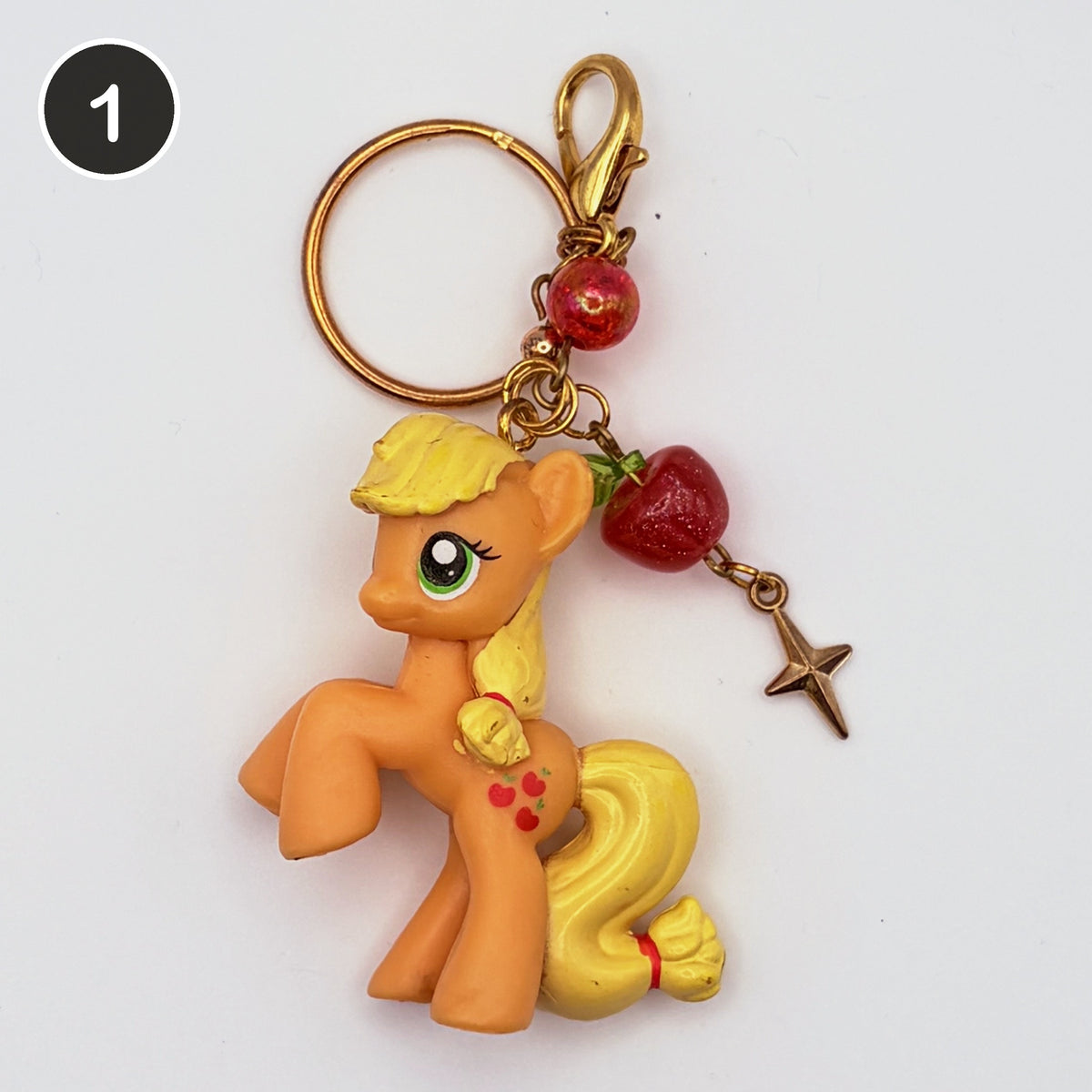 #1 Orchard Pony upcycled My Little Pony keychain
