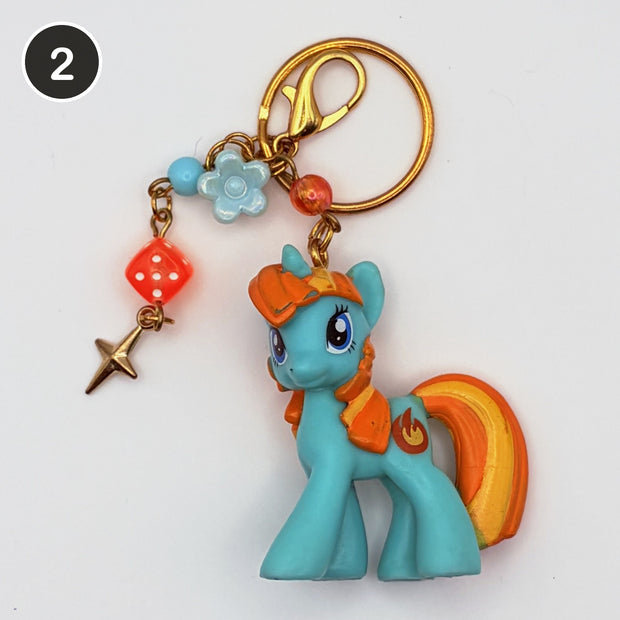 #2 High Roller Pony upcycled My Little Pony keychain