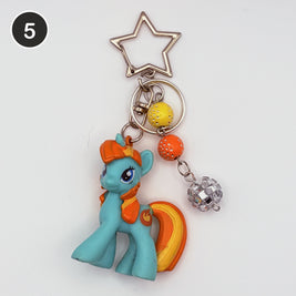 #5 Groovy Pony upcycled My Little Pony keychain