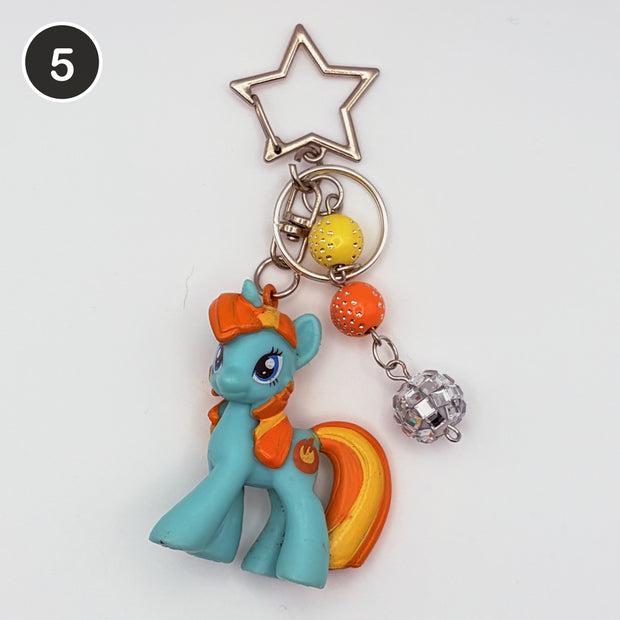 #5 Groovy Pony upcycled My Little Pony keychain